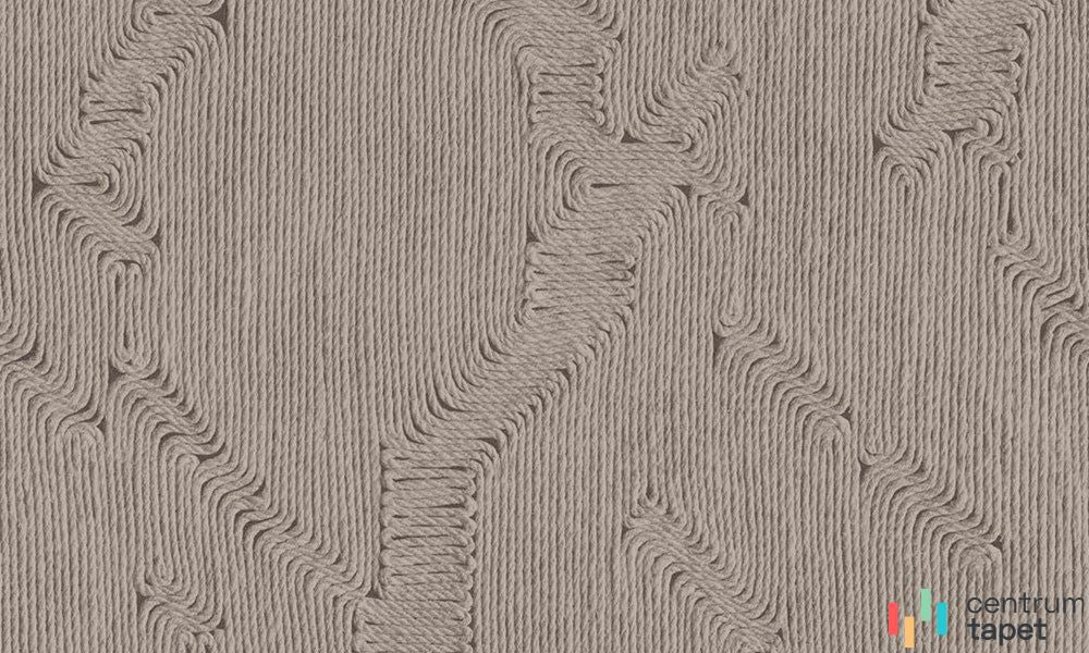 Przygaszona szara tapeta z cienkimi liniami i krętymi szerszymi pasmami Arte Manila 64525