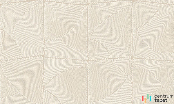Jasnobeżowa tapeta z geometrycznymi polami i wewnętrznymi łukami Arte Manila 64531