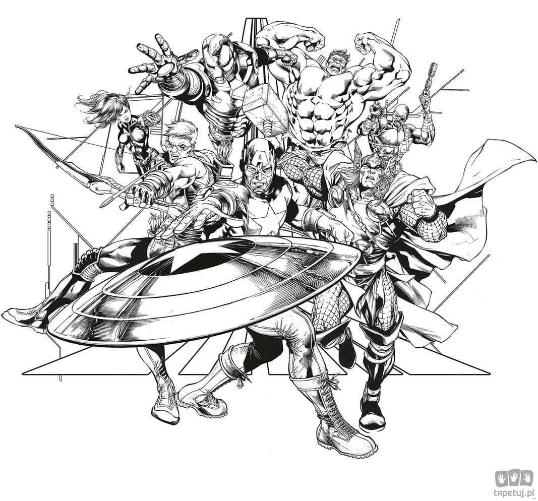 Fototapeta Avengers Black and White IADX6-066 IADX6-066