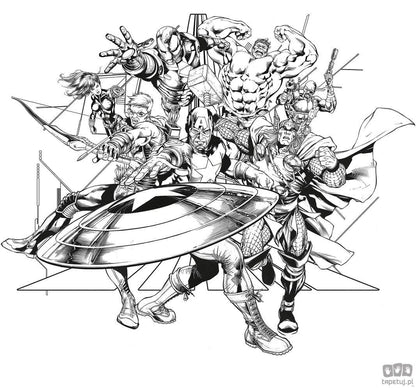 Fototapeta Avengers Black and White IADX6-066 IADX6-066