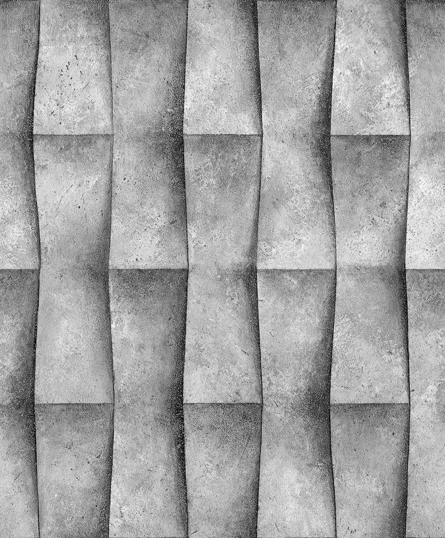 Szare cieniowane geometryczne formy o przewężonych bokach tapety Mona 81649