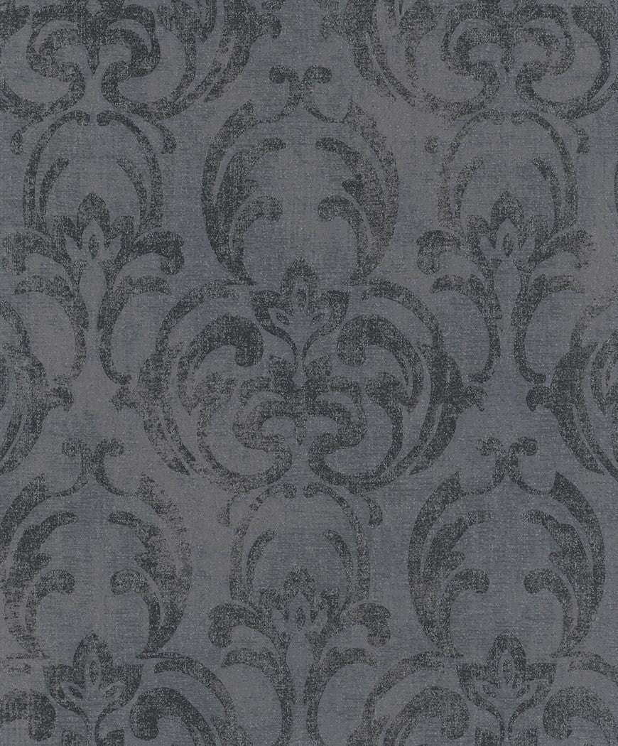 Ciemne rozetowe ornamenty na szarym tle Jackie Novamur 82391