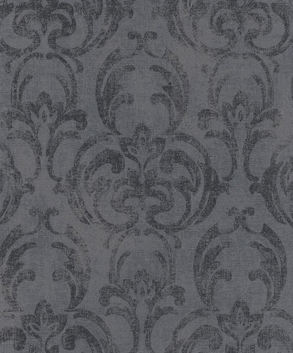 Ciemne rozetowe ornamenty na szarym tle Jackie Novamur 82391