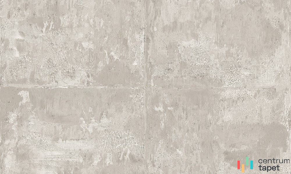 Jasnoszara tapeta Icons 85507 z przecieranym rysunkiem prostokątnych płyt