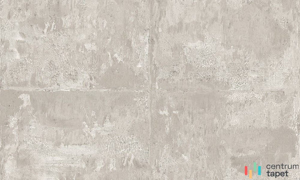 Jasnoszara tapeta Icons 85507 z przecieranym rysunkiem prostokątnych płyt