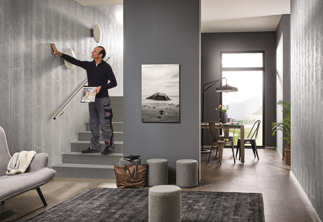 Pomalowana ściana z drobnym rysunkiem Patent Decor 9065 w aranżacji wnętrza