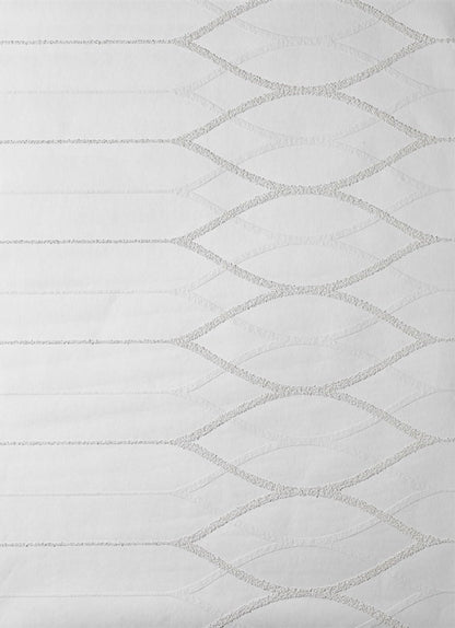 Biała tapeta Patent Decor 9430 z poziomymi wydłużonymi figurami