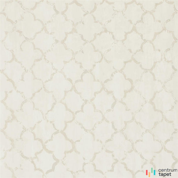 Jasne delikatne obrysy koniczynowych pól na białawej bazie Geometrics PDG650/06