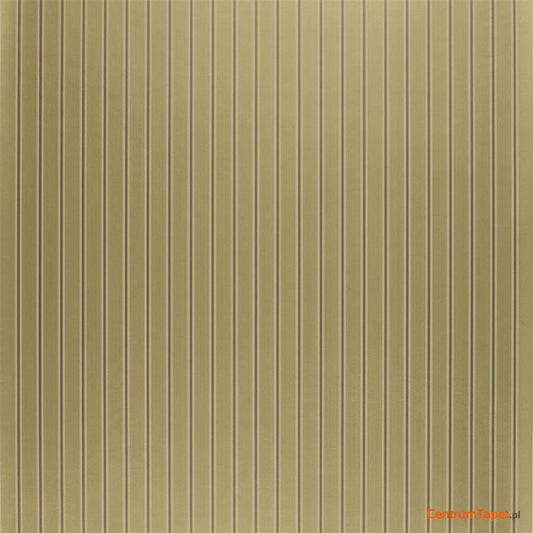 Złotawe pionowe pasy z cienkimi jasnymi liniami na tapecie Ralph Lauren PRL5015/04