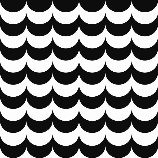 Czarne i białe łuki w regularnych zaokrąglonych rzędach Modern Flock Scoop002